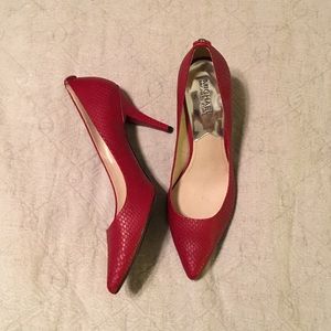 Michael Kors red snakeskin heels